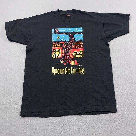Vintage‎ Shirt Single Men XXL Stitch Made in USA Black MN Uptown Art Fair 1993 - Picture 1 of 10